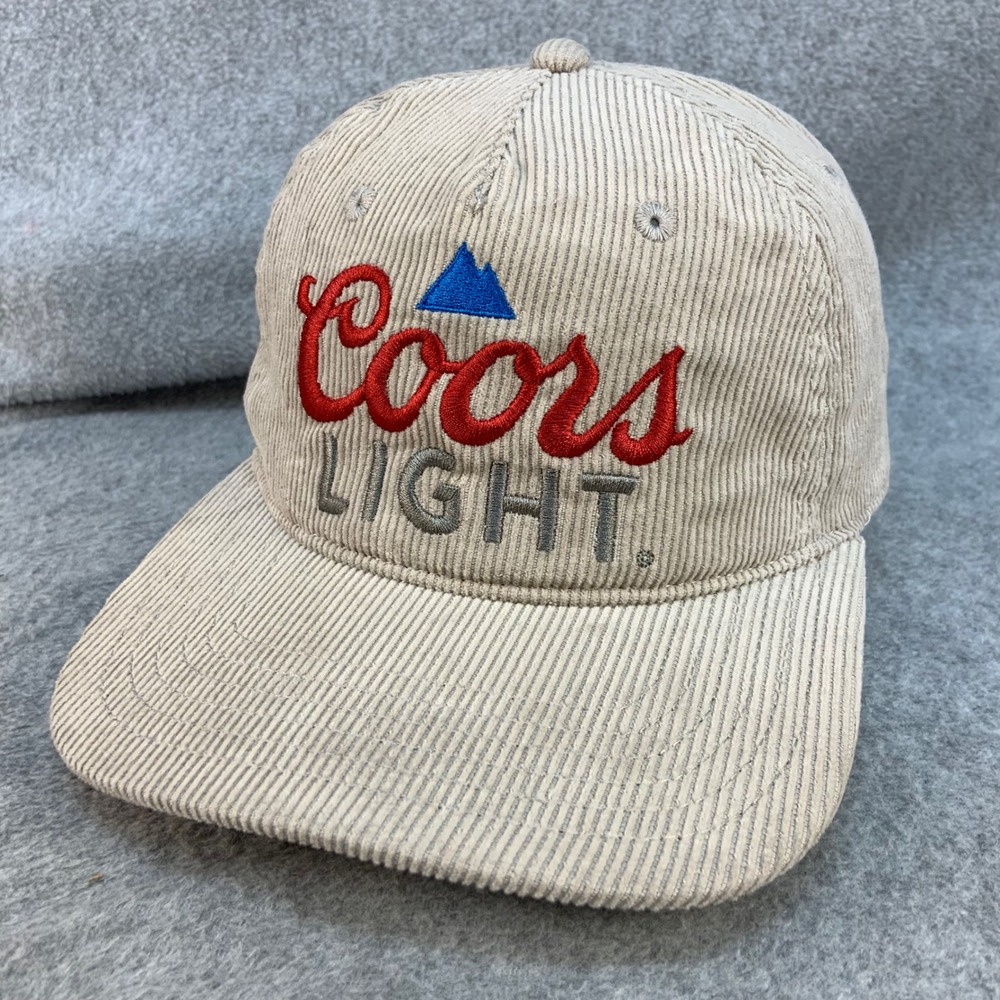 Coors Light Logo Mens Gray Corduroy Snapback Hat OSFM